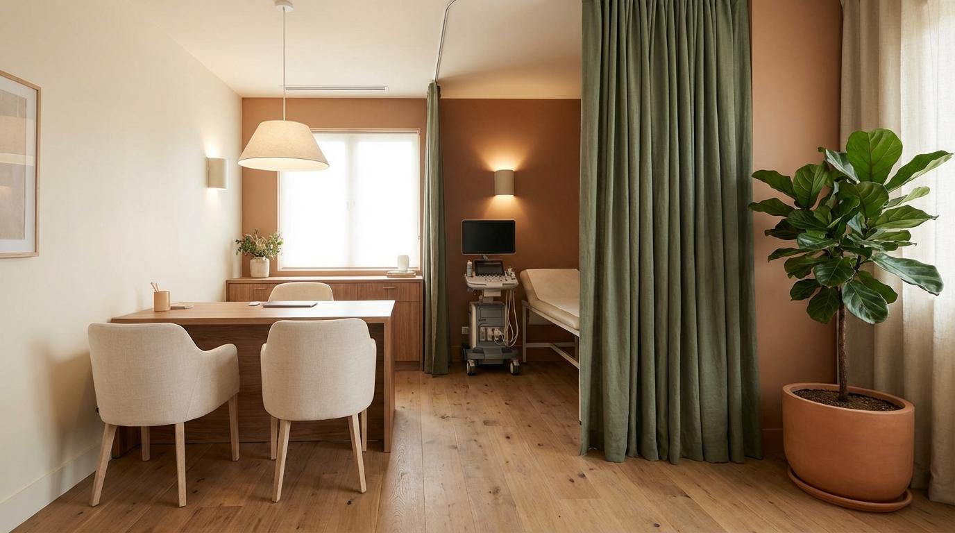 Cabinet de consultation gynécologique lumineux au Centre d'Elle, Namur